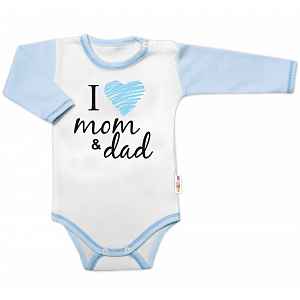 Baby Nellys Body dlouhý rukáv  I love mom & dad, kluk vel.  68