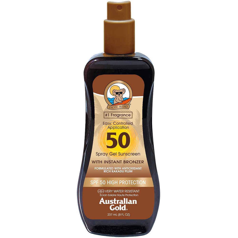 Australian Gold Spray Gel + Bronzer SPF50 237ml