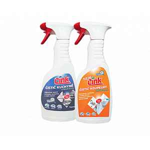 Cink čistič kuchyně + Dezinfex čistič koupelny Balíček univerzálních sprejů 500 ml + 500 ml