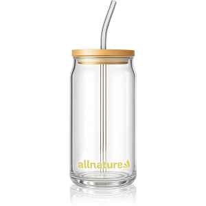 Allnature Sklenice s brčkem sklenice s brčkem 1 ks