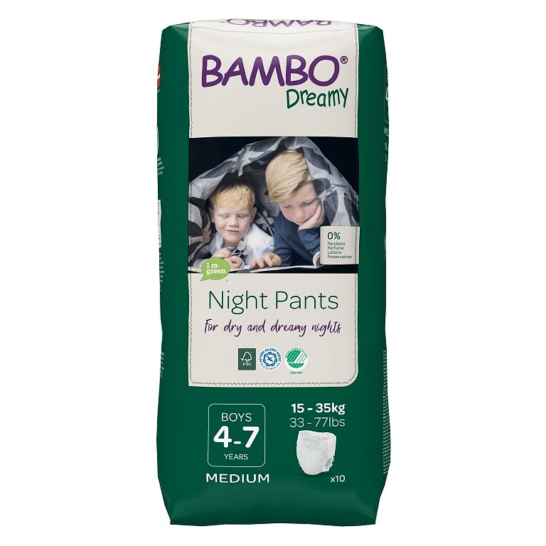 BAMBO Dreamy Night Pants Boy 4-7 let, 10 ks, pro 15-35 kg