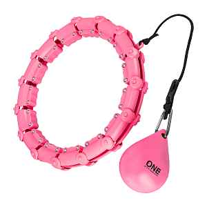 One Fitness Masážní hula hoop OHA02 se závažím růžová