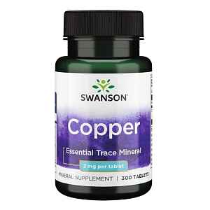 Swanson Copper (měď) 2 mg, 300 tablet