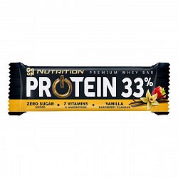 GO ON! Proteinová tyčinka 33% vanilka malina 50 g