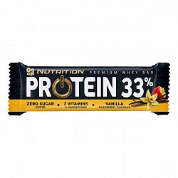 GO ON! Proteinová tyčinka 33% vanilka malina 50 g