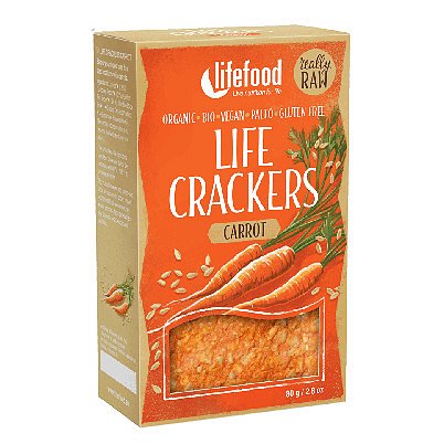 Lifefood Life Crackers Mrkvánky BIO RAW 80g