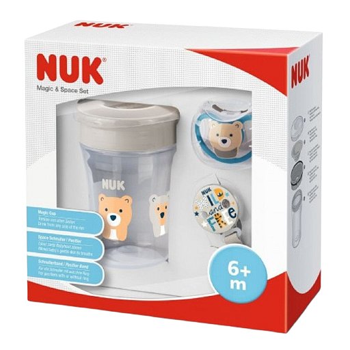 Nuk Set Magic Cup Space béžový,6m+