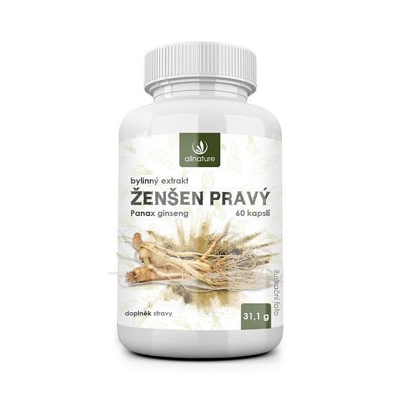 Allnature Ženšen indický 500 mg 60 kapslí