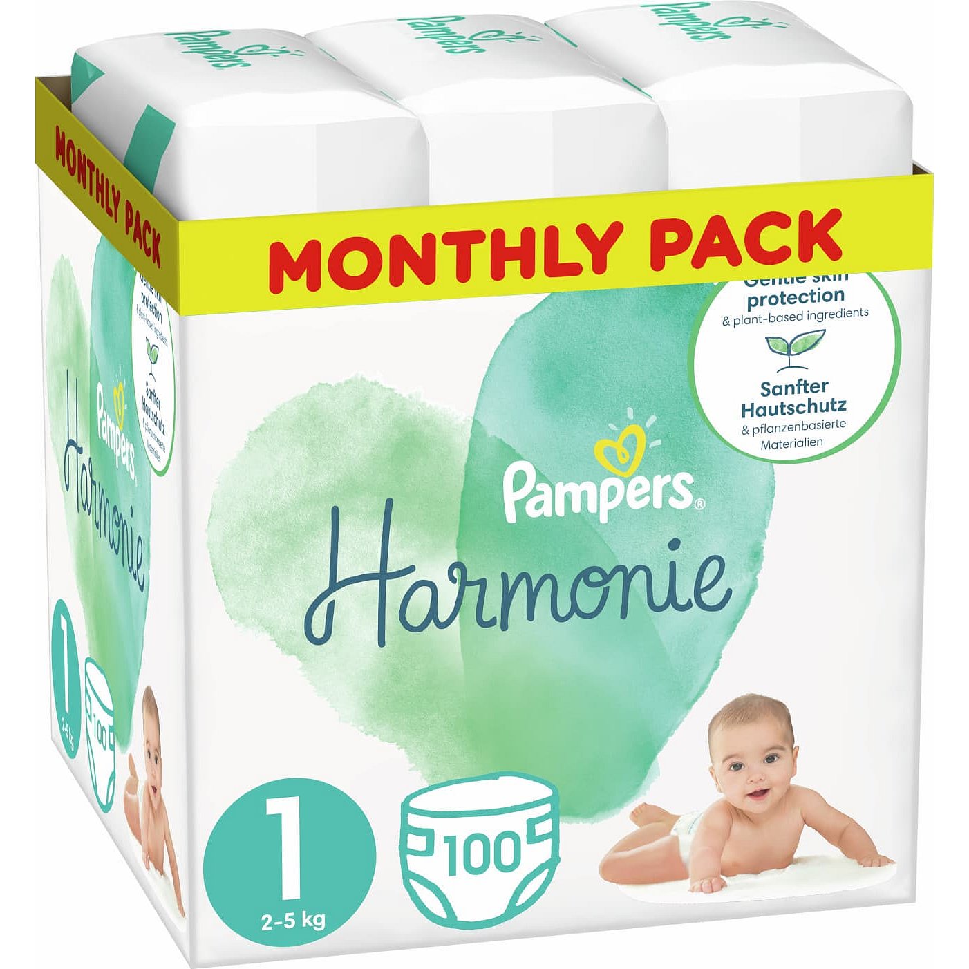 Pampers Harmonie Plenky Velikost 1, 100 Plenek, 2kg-5kg
