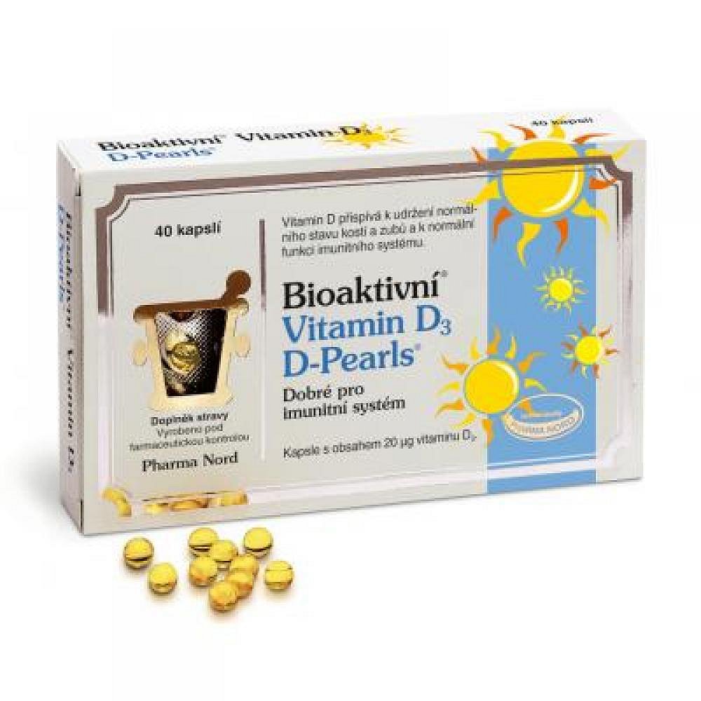 Bioaktivní Vitamin D3 D Pearls 40 kapslí