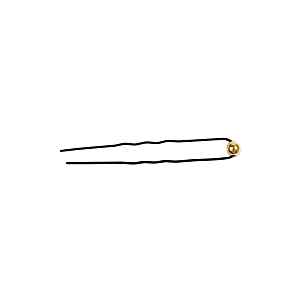 Vlnitá vlásenka s malou zlatou perličkou Eurostil Professional - 6 cm, černá - 12 ks (03214/50)
