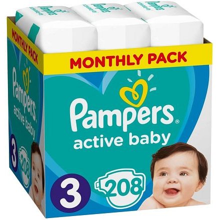 Pampers Active Baby Monthly Box S3 208ks