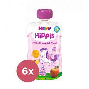 6x HIPP BIO Hippis Jablko, Broskev, Mirabelka (12m+) 100 g