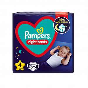 PAMPERS Night Pants Plenkové Kalhotky Velikost 4, 25 ks, 9-15 kg