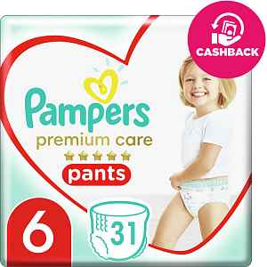 PAMPERS Premium Care Pants 6 MAXI (15+ kg) 31 ks Value Pack – plenkové kalhotky