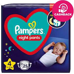 PAMPERS Night Pants Plenkové Kalhotky Velikost 4, 25 ks, 9-15 kg
