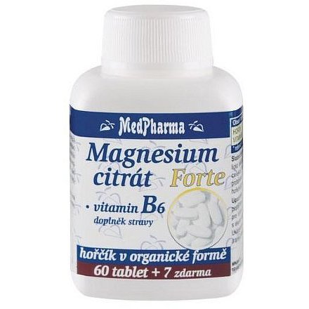 MedPharma Magnesium citrát Forte + vitamin B6 67 tobolek