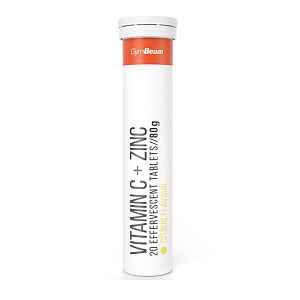Vitamin C + zinek citrus – šumivé tablety GymBeam, 20 tablet