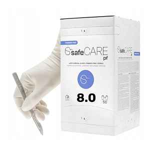 Zarys safeCARE operační sterilní rukavice latexové vel. 8 (bez pudru), 50ks