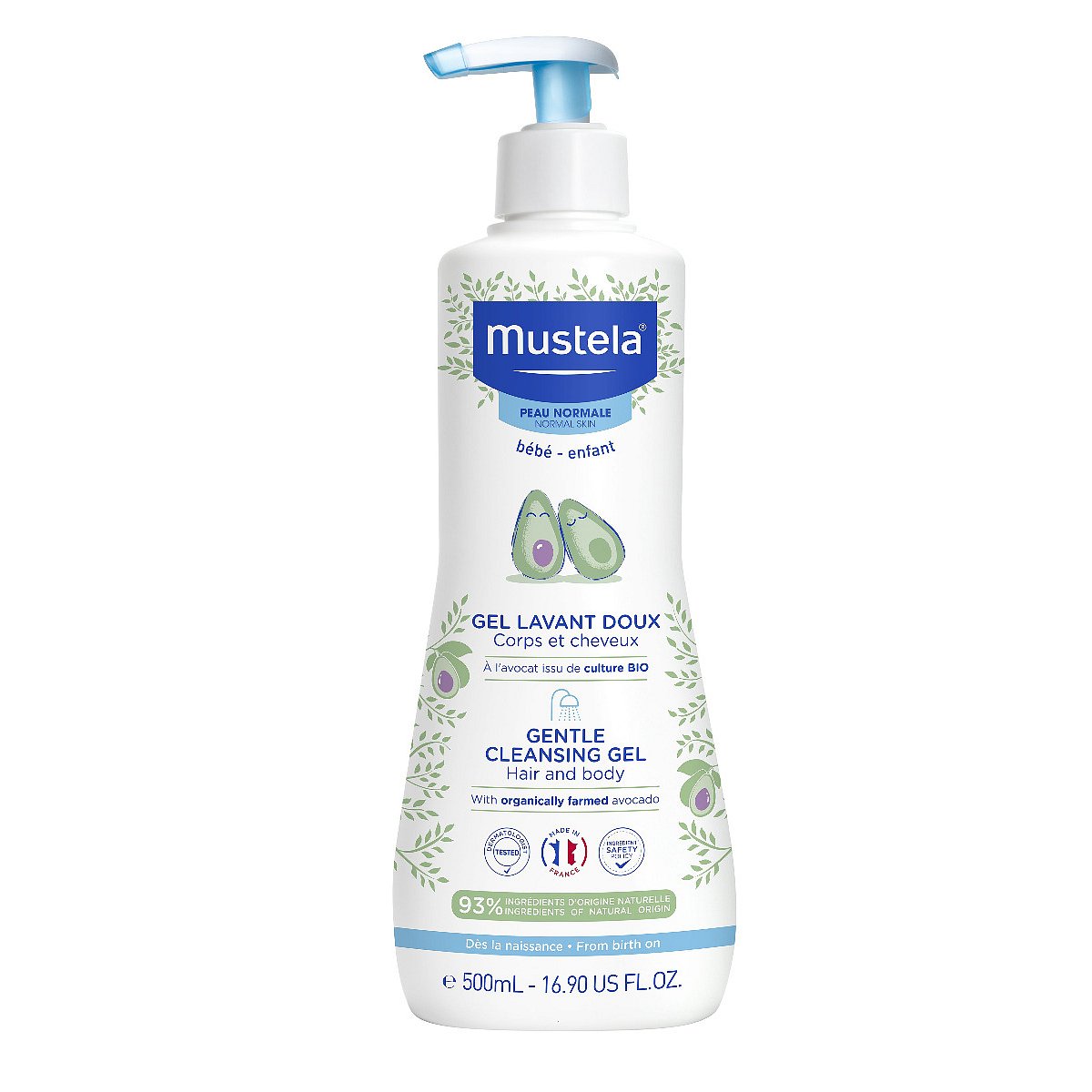 Mustela Jemný čisticí tělový a vlasový gel 500 ml