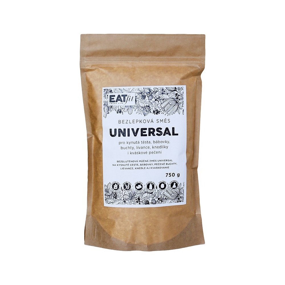 EAT-FIT Bezlepková směs universal 750 g, Neobsahuje: Bezlepkové, Druh zboží: Bezlepkové směsi