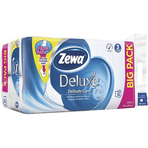 Zewa deluxe delicate care toaletní papír, bez parfemace, bílý - 3vrstvý 16x150