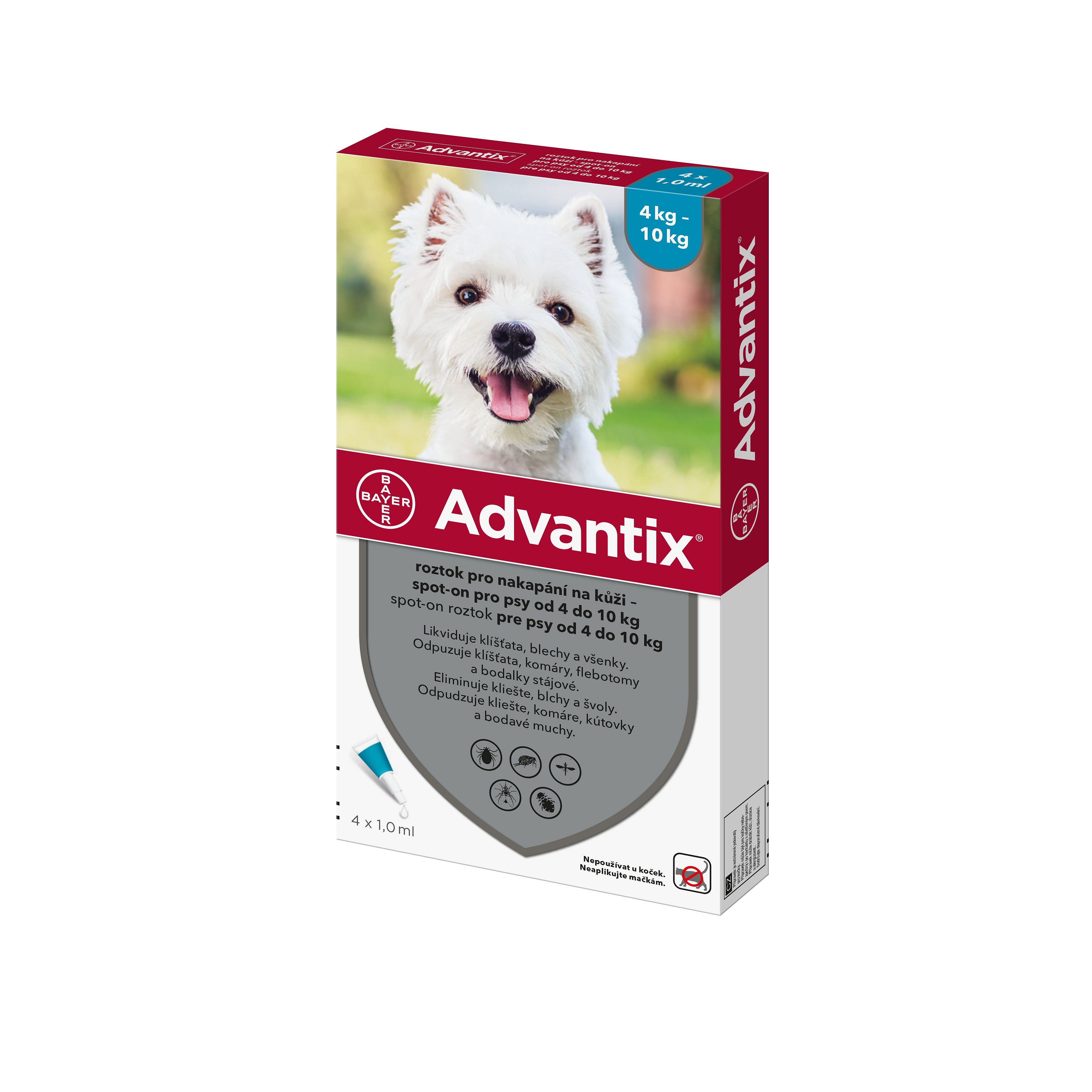 Advantix pro psy 4-10 kg spot-on 4x1 ml