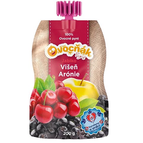 OVOCŇÁK PYRÉ JABLKO-VIŠEŇ-ARONIE 200g