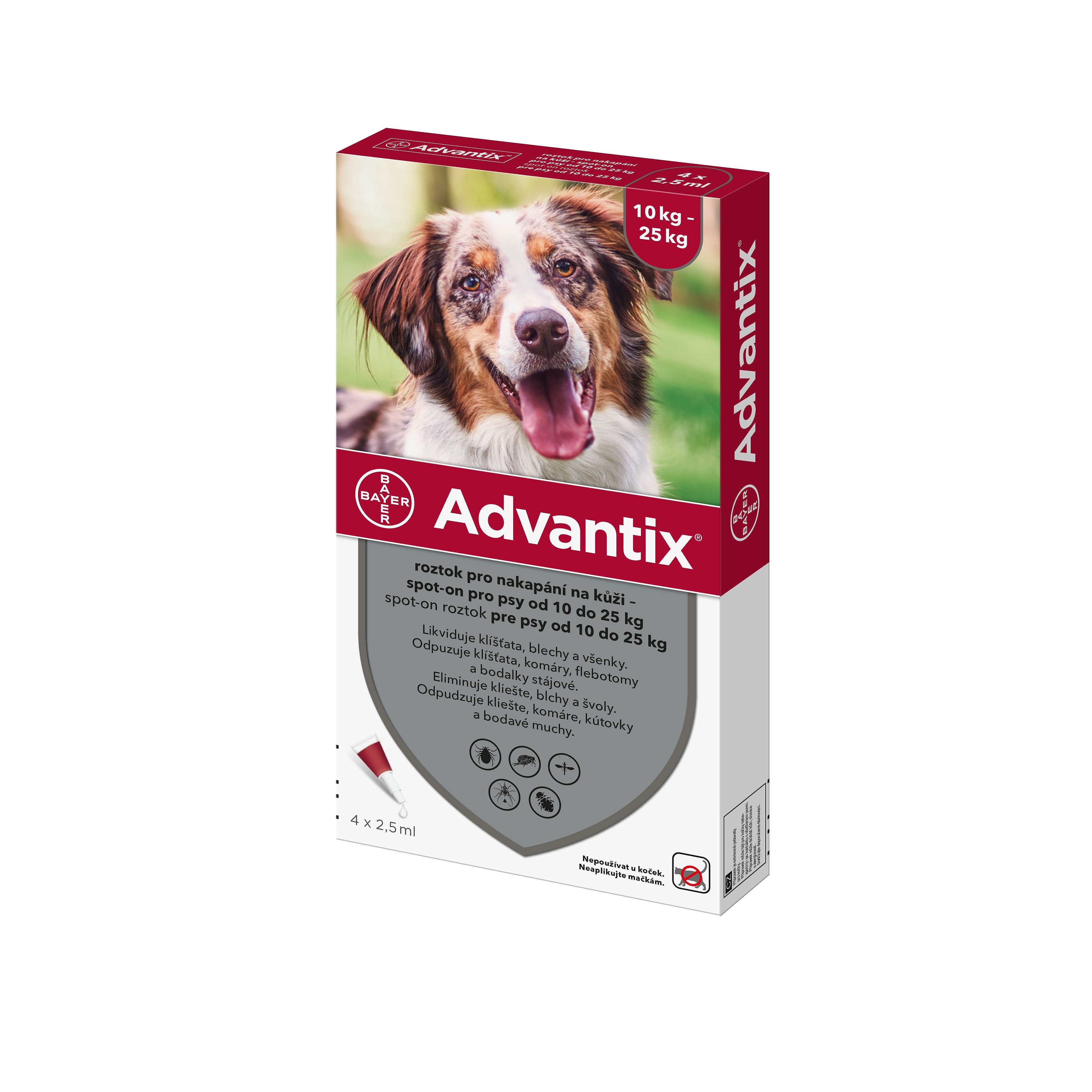 Advantix pro psy 10-25 kg spot-on 4x2,5 ml