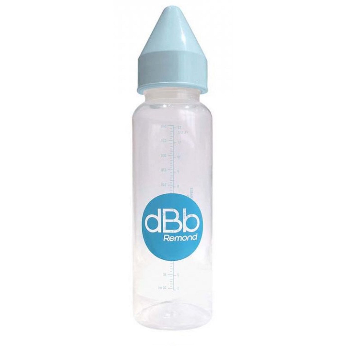 dBb dětská lahvička PP, savička 4+měs. Kaučuk, Sky blue 360ml