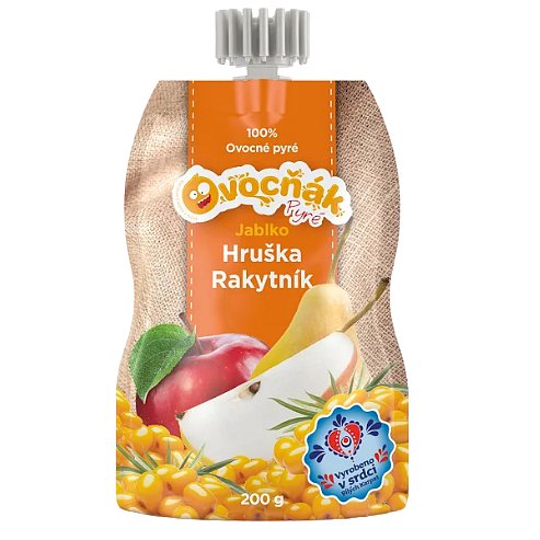 OVOCŇÁK PYRÉ JABLKO-HRUŠKA-RAKYTNÍK 200g
