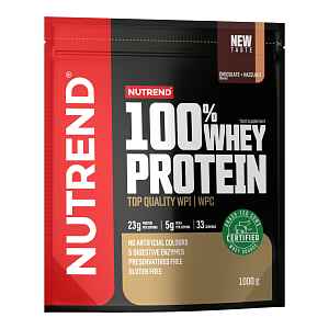 100% WHEY PROTEIN, 1000 g, čokoláda+lískový ořech