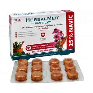 HerbalMed Dr.Weiss pastilky Echininacea-rakytník 24+6 ks