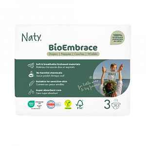 Naty BioEmbrace Midi 4–9 kg dětské plenky 30 ks