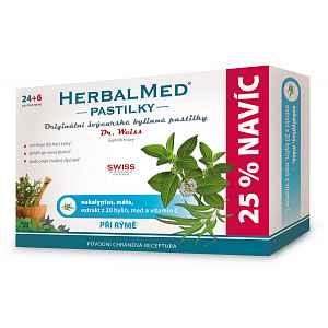 HerbalMed Dr.Weiss pastilky Eukalyptus-máta 24+6 ks