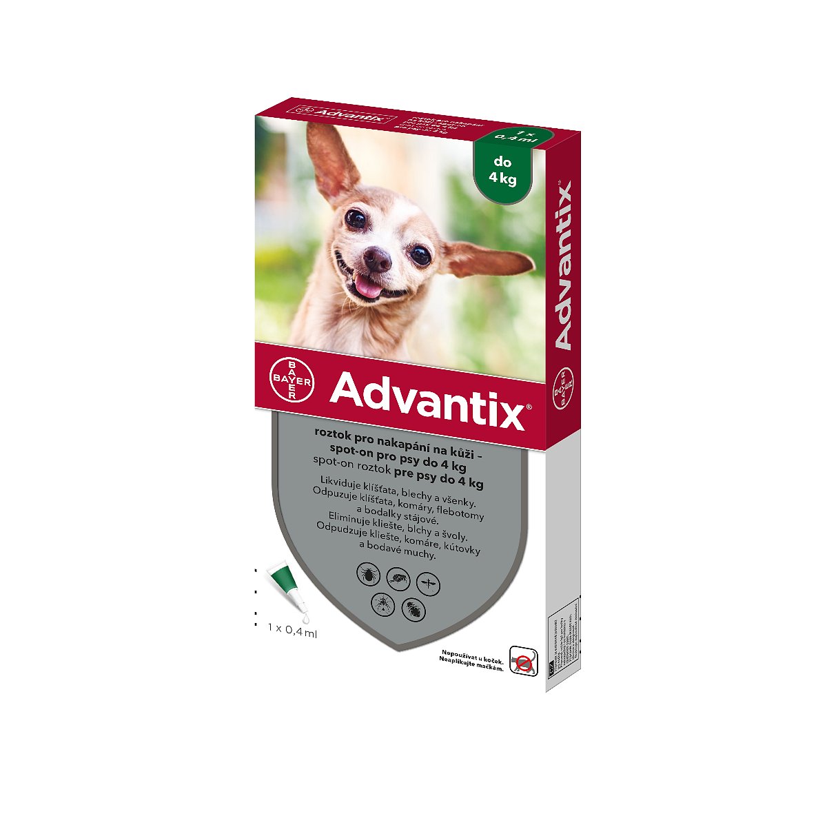 Advantix pro psy do 4 kg spot-on 1x0,4 ml