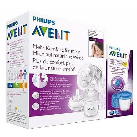 AVENT Manuální odsávačka Natural se zásobníkem 125ml + DÁREK