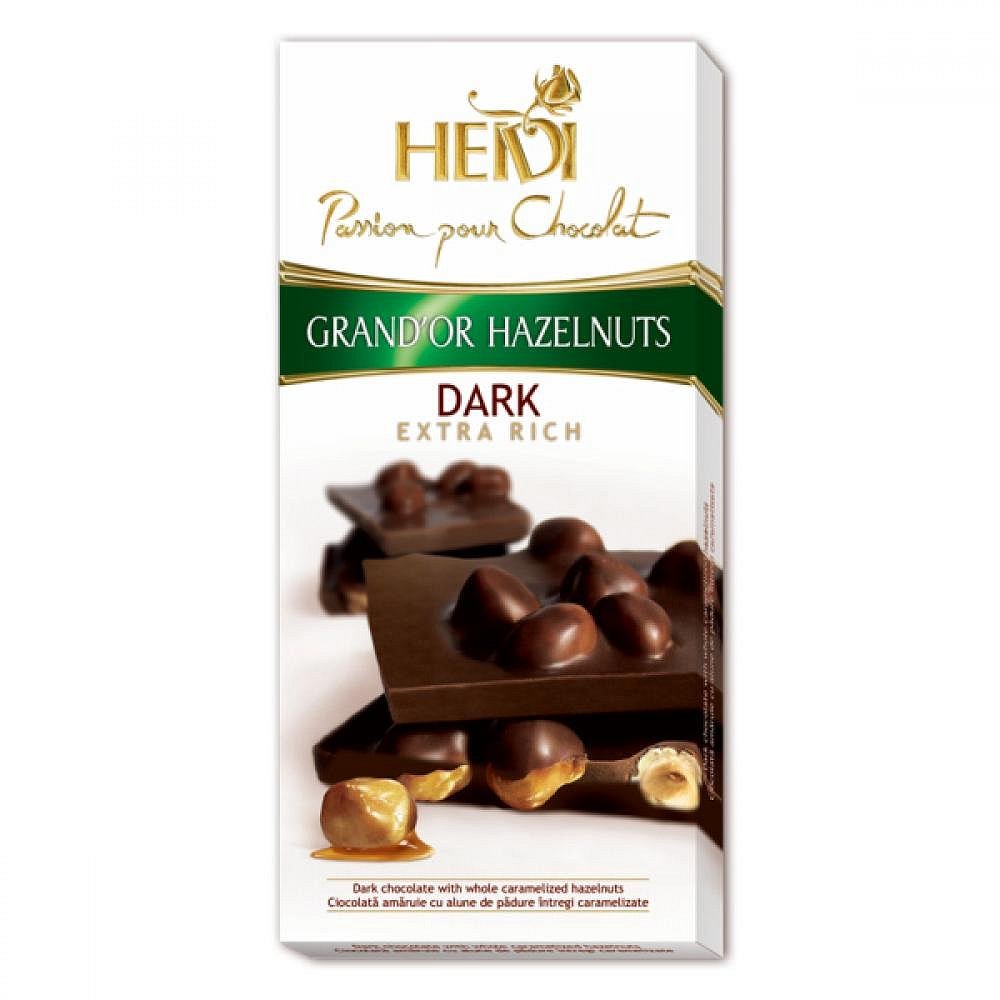 Čokoláda Grand´or whole hazelnuts dark 100g