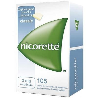 Nicorette Classic Gum 2 mg léčivá žvýkací guma 105