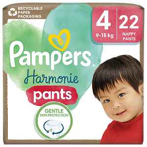 PAMPERS Kalhotky plenkové Harmonie Baby vel. 4, 22 ks, 9kg-15kg