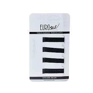Vlnitá sponka Eurostil Professional - 5 cm, černá - 24 ks (01609/50)