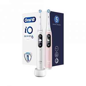 Oral-B iO Series 6N White+Pink elektrický kartáček 2 ks - 100 dní na vrácení zboží