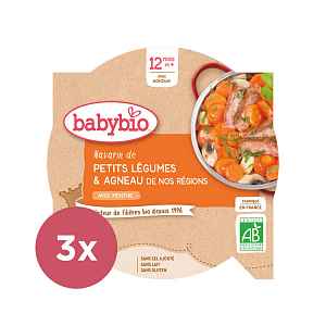 3x BABYBIO Menu dušená zelenina s jehněčím masem (230g)