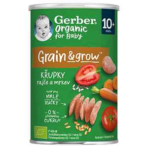 Gerber Organic Křupky rajče a mrkev BIO 10m+ 35 g