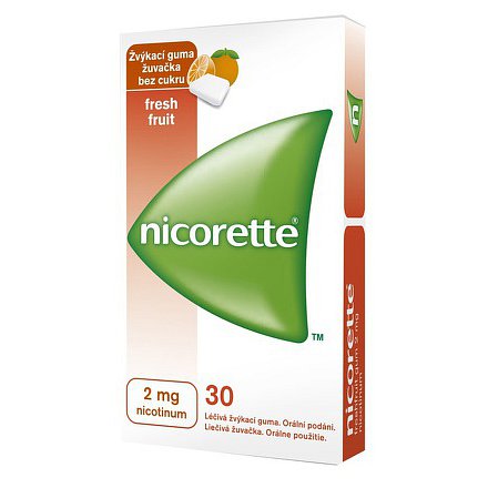 Nicorette FreshFruit Gum 2 mg léčivá žvýkací guma 30