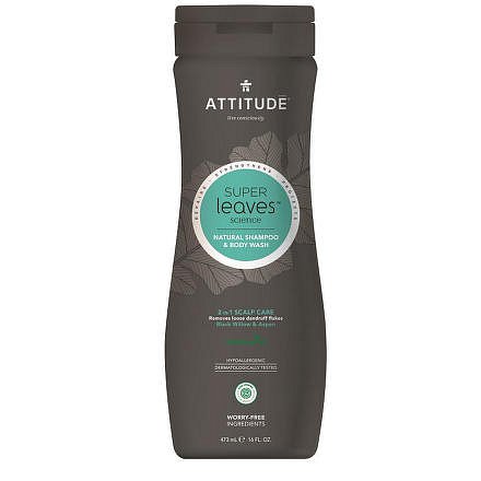 Přírodní pánský šampón & tělové mýdlo (2 v 1) ATTITUDE Super leaves s detoxikačním účinkem - proti lupům 473 ml
