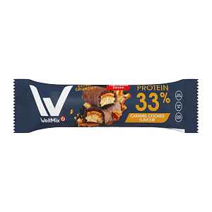 WellMix Proteinová tyčinka 33 % Caramel Cookies 45 g