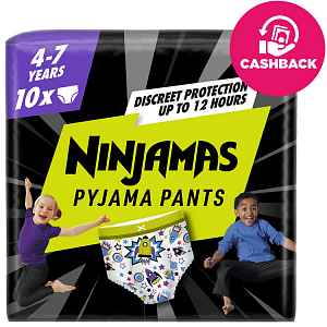 PAMPERS Kalhotky plenkové Ninjamas Pyjama Pants Kosmické lodě, 10 ks, 7 let, 17kg-30kg