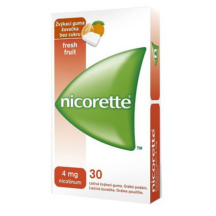 Nicorette FreshFruit Gum 4 mg léčivá žvýkací guma 30