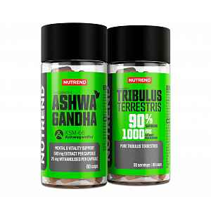 Nutrend Ashwagandha + Tribulus Terrestris dárková sada 2x60 kapslí